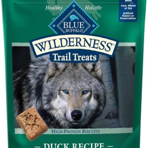 Blue Buffalo Wilderness Trail Treats High Protein Grain Free Dog Biscuits Crunchy Dog Treats, Duck Recipe, 24-oz Bag