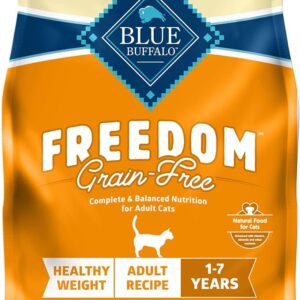 Blue Buffalo Freedom Grain-Free Adult Weight Control Dry Cat Food, Complete & Balanced Nutrition for Indoor Cats, Chicken Recipe, 11-lb. Bag