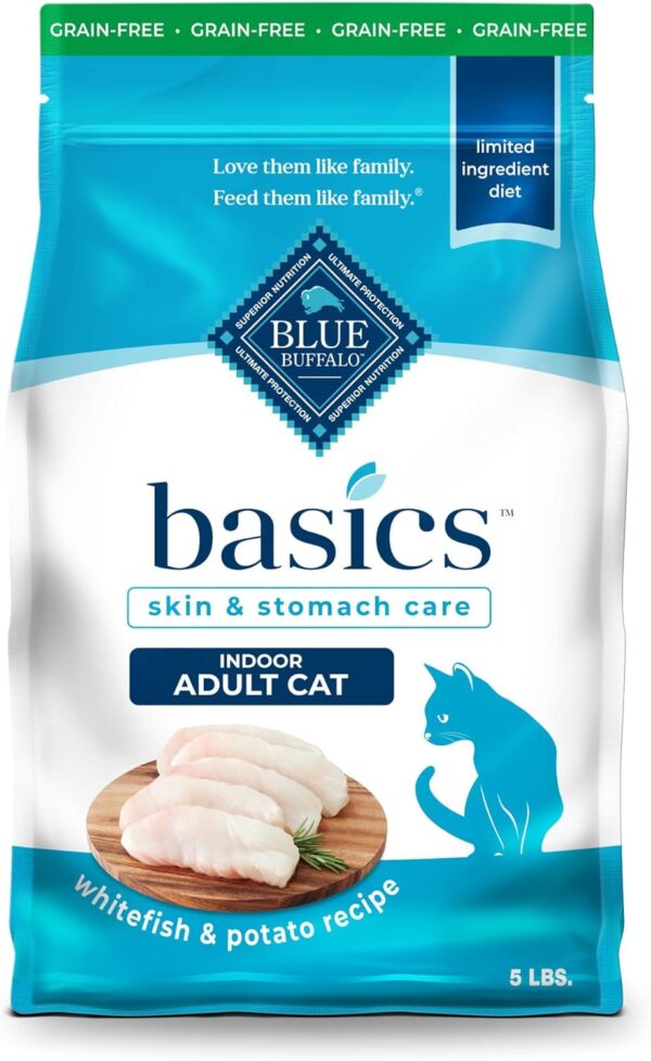 Blue Buffalo Basics Grain-Free Dry Cat Food, Skin & Stomach Care